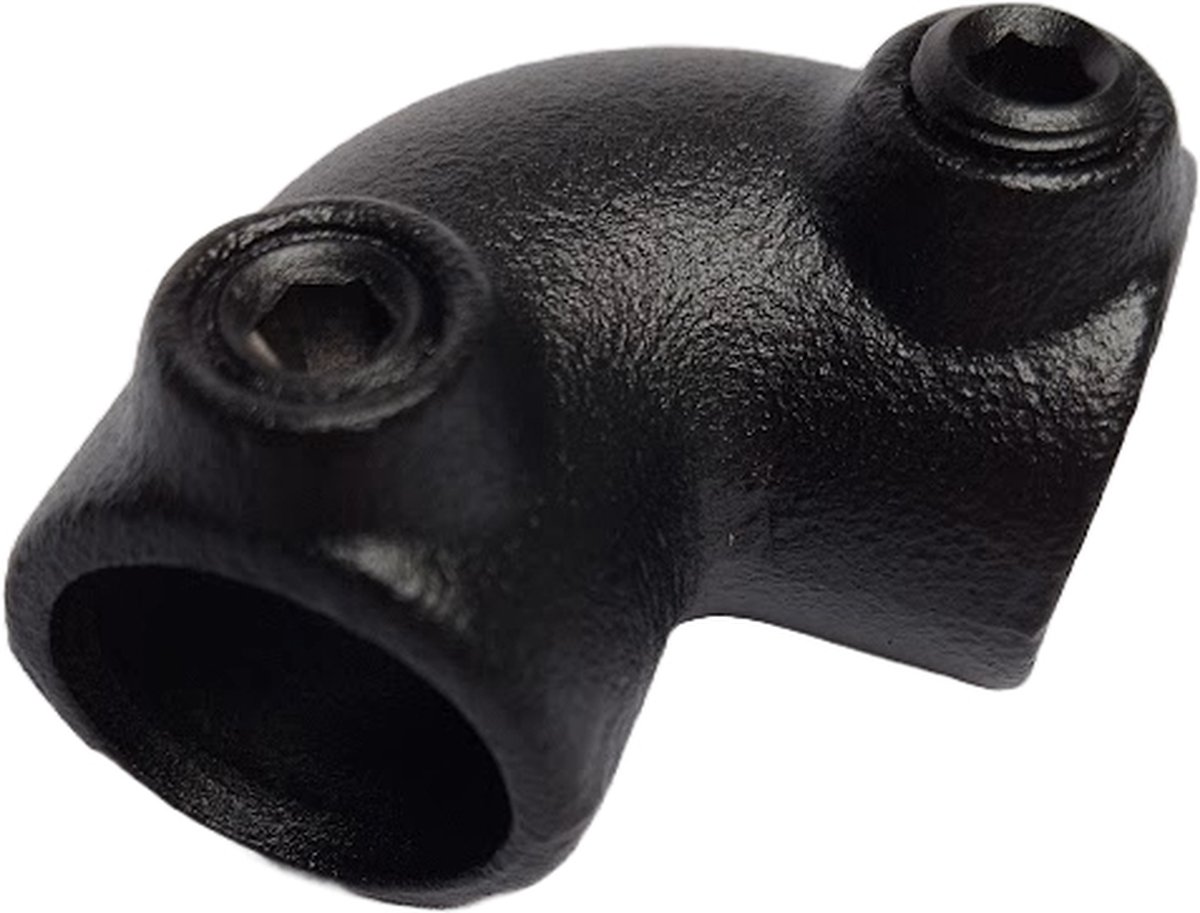 Buiskoppeling Zwart - Kniestuk - Ø 26,9mm - Matzwart gecoat - Hoek