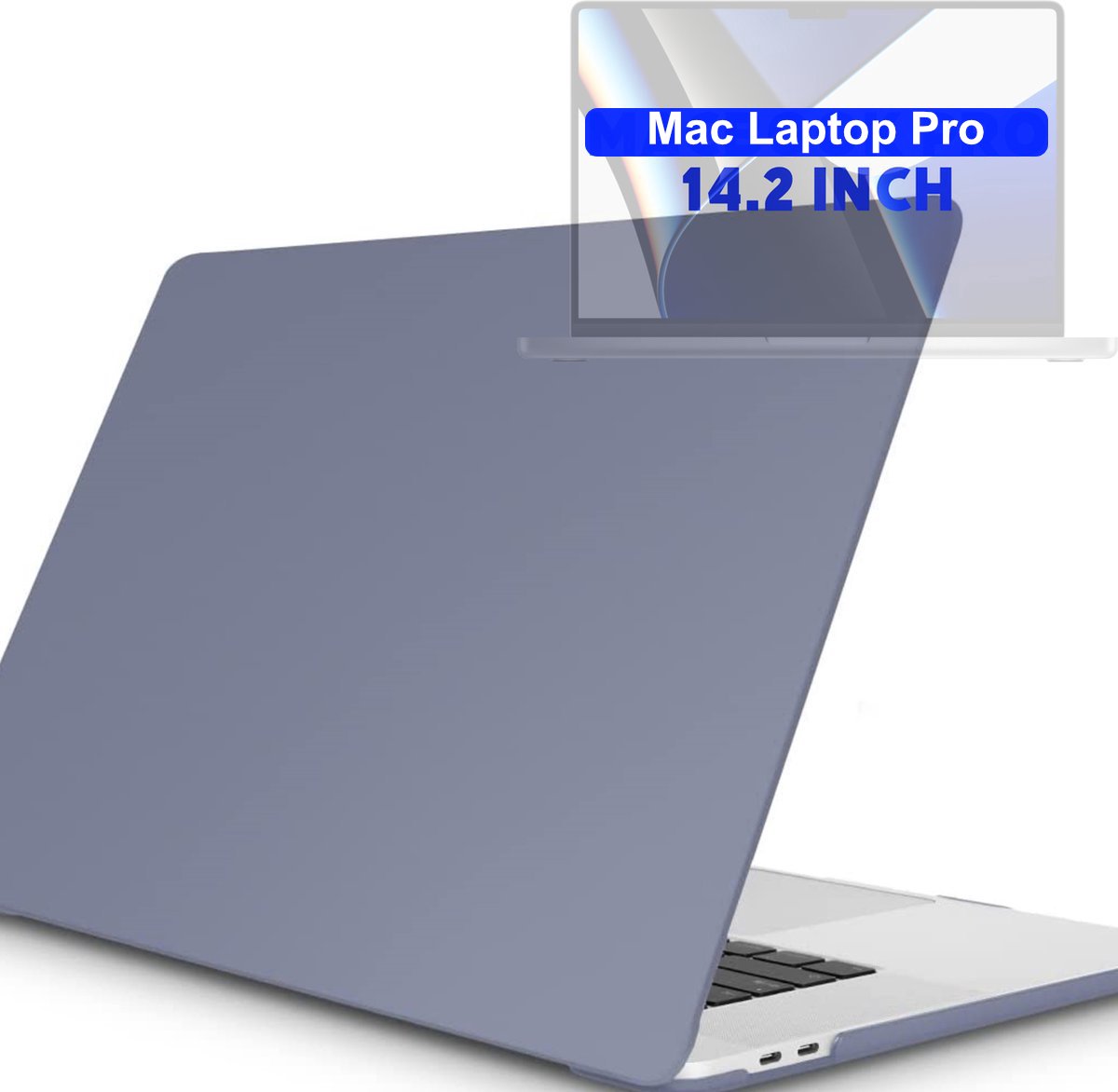 Hardcase - Geschikt voor MacBook Pro 14 inch Hoesje - Case - A2442/A2779/A2918/A2992 M2,M3 (2021-2023) - Grijs