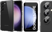 Hoesje geschikt voor Samsung Galaxy S23 FE - Screenprotector Glas & Camera - Shockproof Transparant