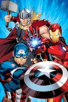 Clondo Drievoudige Gevulde Etui, Voor Avengers Fans, 44 School Accessoires, Pennenetui 3 Ritsen, Georganiseerde Vakken, Kleurpotloden, Viltstiften