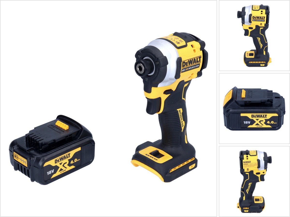 DeWalt DCF 850 N accu-slagmoersleutel 18 V 205 Nm 1/4" borstelloos + 1x accu 4,0 Ah - zonder oplader