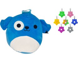 Happy shop Store - Squish Kussen Knuffel Hond Blauw - Squishy Mallow Super Soft + Fidget Spinner Pop it Ster - duo voordeel - cadeau gift set - Premium Quality - Fidget 2024 en Knuffel Kawaii In 1 set