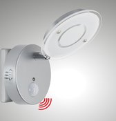 Trango LED-sensor nachtlampje 2636-014 *NITE* in zilver met automatische functie Direct 230V met bewegingssensor - Veiligheidslicht - Contactdoos - Wandlamp - Oriëntatieverlichting I Kindernachtlamp