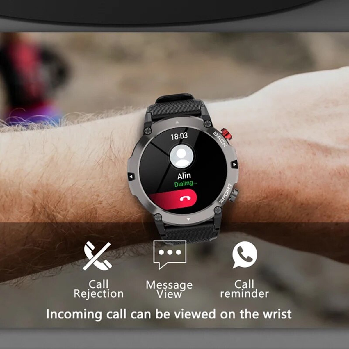 Militaire C21 Smart Horloge Mannen Bluetooth Call Fitness Tracker 5ATM Waterdichte Sport Pols Smartwatch Voor Iphone Android Telefoon 2023