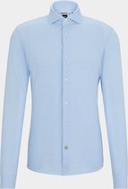 BOSS - Hal Overhemd Jersey Lichtblauw - Heren - Maat 40 - Regular-fit