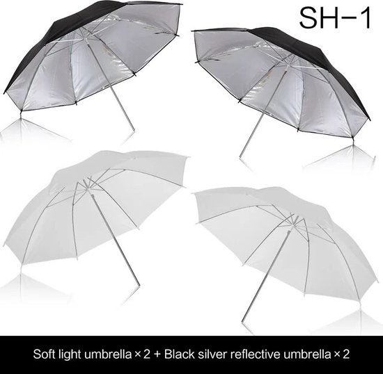 Diffuser Paraplu 80Cm 33 "Zwart Zilver Fotografie Foto Studio Softbox Translucent Voor Studio Lamp Flash Verlichting Accessoires
