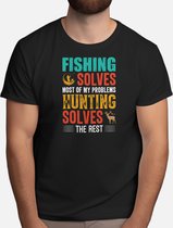 Fishing Solves Most Of My Problems - T Shirt - Fishing - Gift - Cadeau - Angling - Fisherman - CatchOfTheDay - Vissen - Hengelsport - Visser - VangstVanDeDag - Vliegvissen