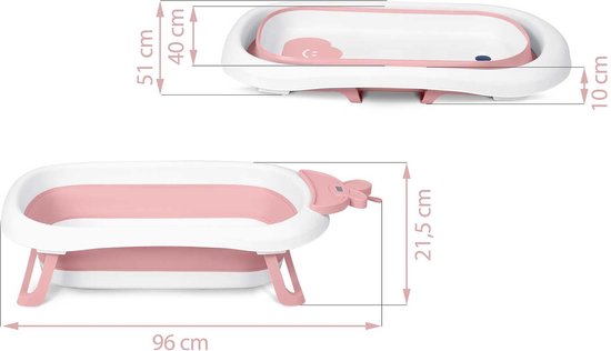 Babybadje met thermometer - roze wit - 51x21,5 cm van A3 Baby & Kids — afbeelding 3