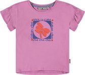 Stains and Stories girls shirt short sleeve Meisjes T-shirt - lilac - Maat 128