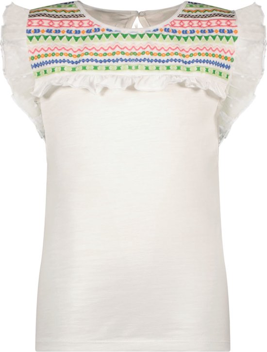 Like Flo F402-5400 Meisjes T-shirt - Green Embroidery - Maat 134