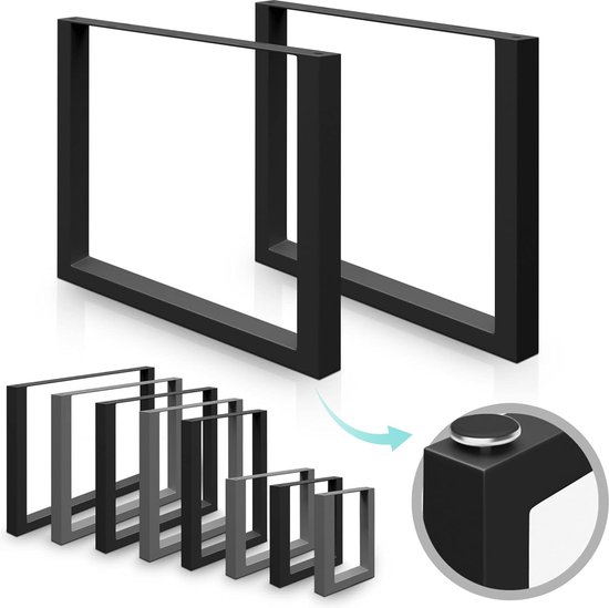 Tafelpoten - Tafelframe - Tafelpoot - Tafelpoten metaal zwart - 11.6 kg - Staal - Grijs - 72 x 0.4 x 80 cm
