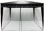 Muggennet partytent - Klamboe vierkant - Klamboe partytent - Muskietennet partytent - Polyester - Zwart - 3 x 3 x 2 m