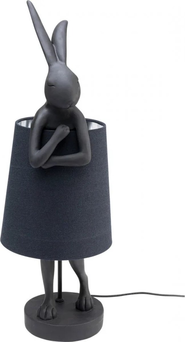 Kare Design - Tafellamp - Dierenlamp Animal Konijn - zwart/zwart/zilver