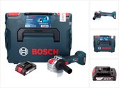 Bosch GWX 18V-7 Professionele accu haakse slijper 18 V 125 mm Brushless X-LOCK + 1x accu 2.0 Ah + L-Boxx - zonder lader