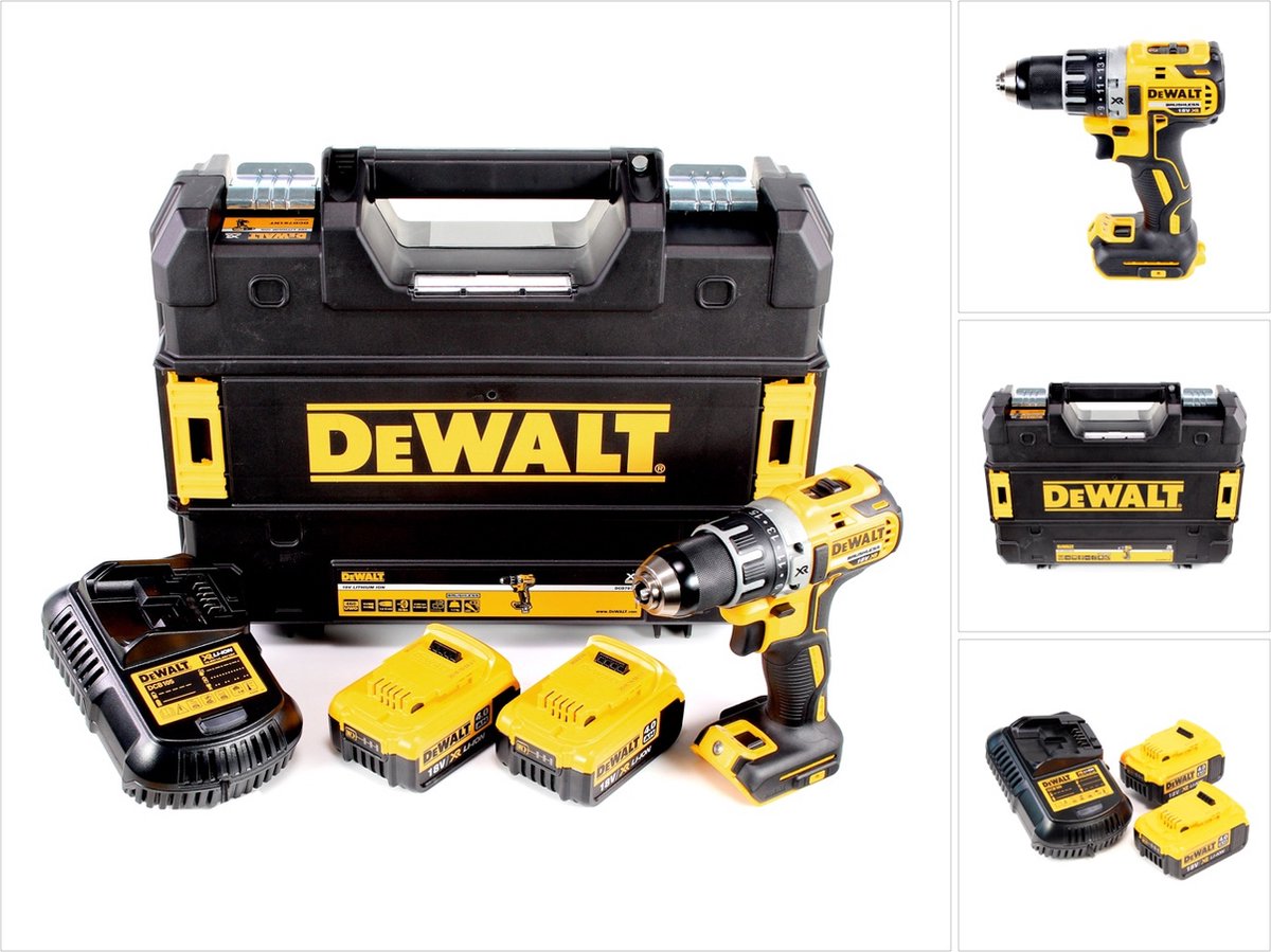 DeWalt DCD 791 M2 accuboormachine Brushless 18V 70 Nm + 2x accu 4.0 Ah + 1x lader in TSTAK