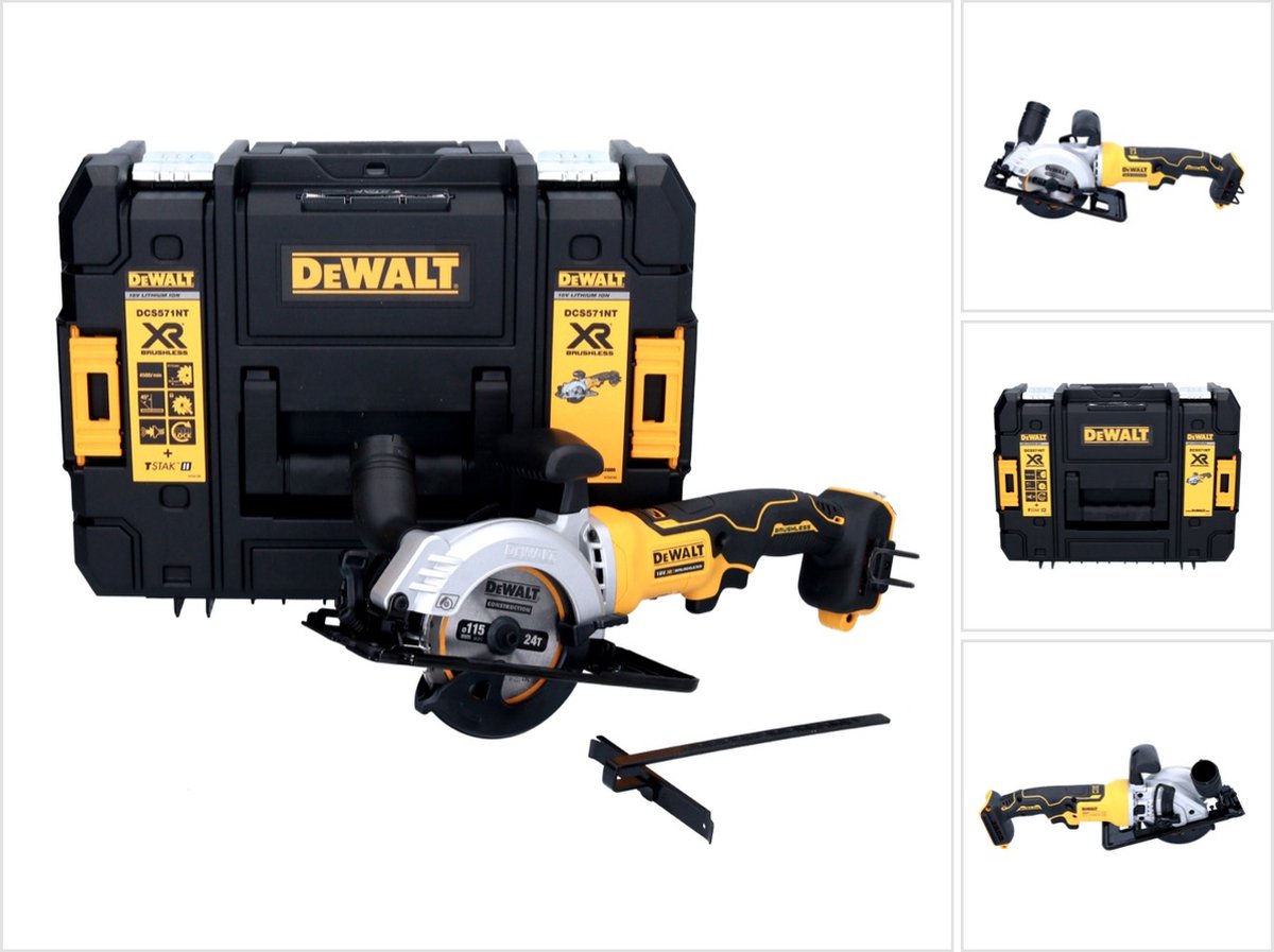 DeWALT DCS571NT Accu ultra compact cirkelzaag 115mm 18V XR Basic Body in TSTAK – foto 2