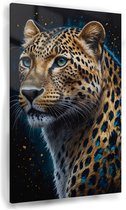 Peinture léopard - Peinture Animaux - Peintures léopard en verre - Décoration murale rurale - Peintures en plexiglas - Accessoires de maison - 80 x 120 cm 5mm