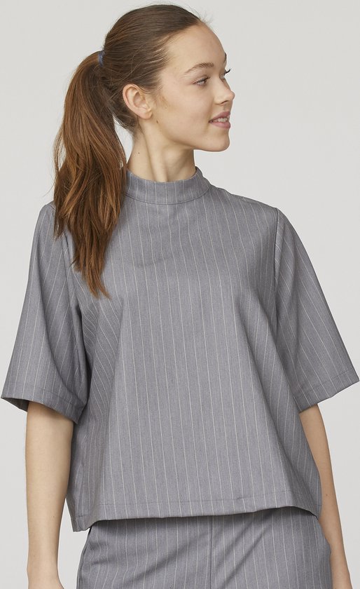 SISTERS POINT Verina-ss Dames Blouse - Grey Pinstripe - Maat M