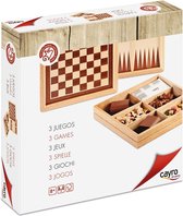 Cayro - Jeu 3 en 1 - Jeu de dames Echecs Backgammon - Bois - Convient à partir de 7 ans