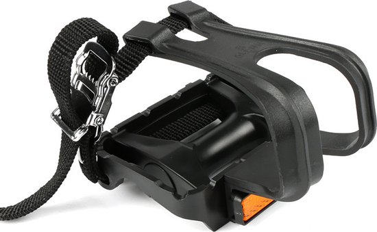 Racefiets Fietspedalen - Toeclips - PVC Fietspedalen met clips en riemen kunststof fietspedalen voor spinfiets hometrainer MTB en racefiets — afbeelding 4