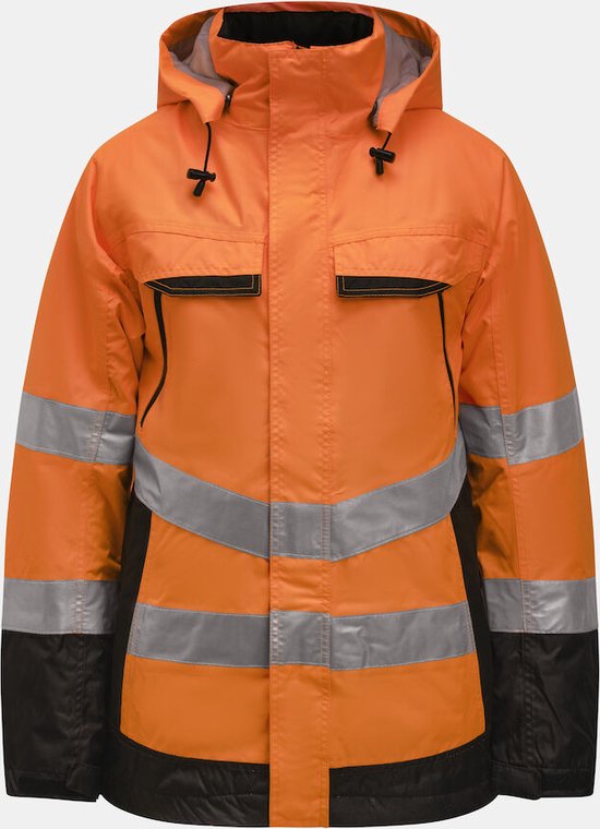 Jobman 1383 Hi-Vis Lined Jacket 65138362 - Oranje/Zwart - XL