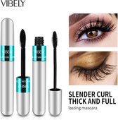 Vibely 2 in 1 4D fiber mascara voor extra volume en krul - volume - curling - waterproof - Vegan - volume - 4d Fiber
