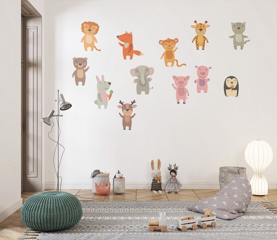 XXL Sticker Set Safari Tiere Wandtattoo für Kinderzimmer Dschungel