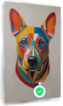 Hond kleurrijk poster - Hond wanddecoratie - Poster kleurrijk - Moderne poster - Posters slaapkamer - Wanddecoratie woonkamer - 80 x 120 cm