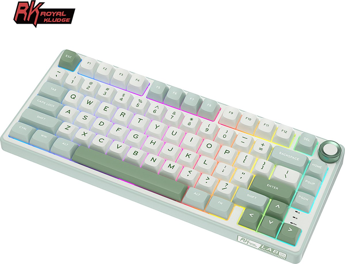 Royal Kludge RKR75 - RGB Mechanisch Gaming Toetsenbord - Sky Cyan thumbnail 6