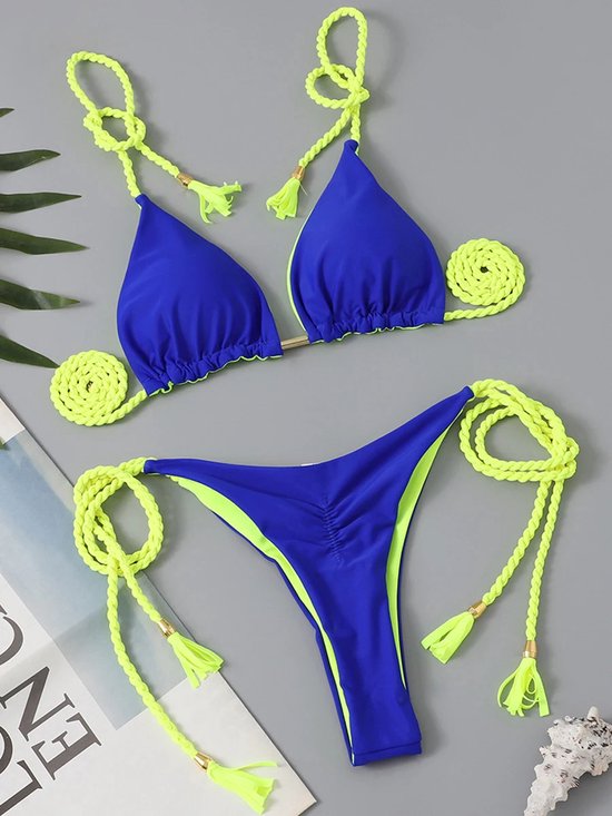 Bikini-Blauw-Sexy-Geel-Opwindend-Touwtjes-Goedkoop-Erotisch-Kwaliteit