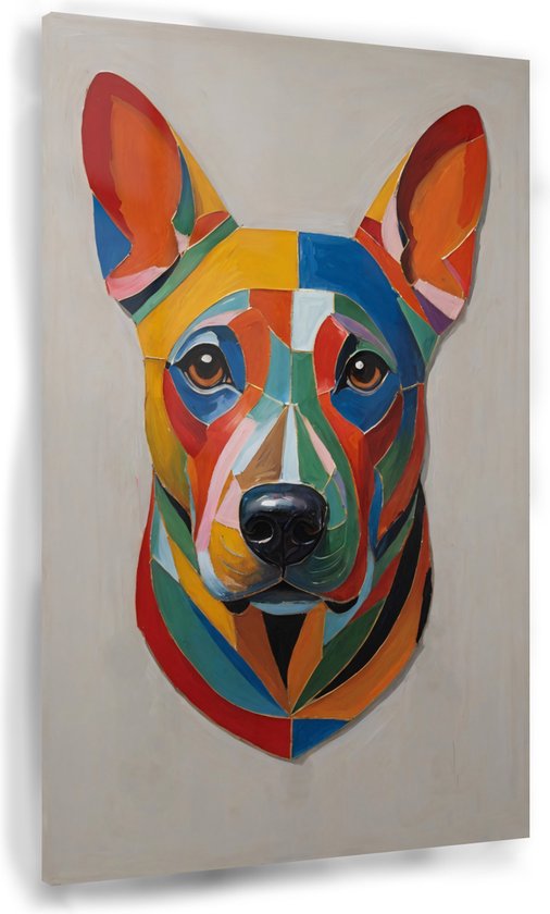 Tableau chien coloré - Tableau chien - Tableau coloré - Décoration murale industrielle - Tableaux plexiglas - Décoration murale salon - 80 x 120 cm 5mm