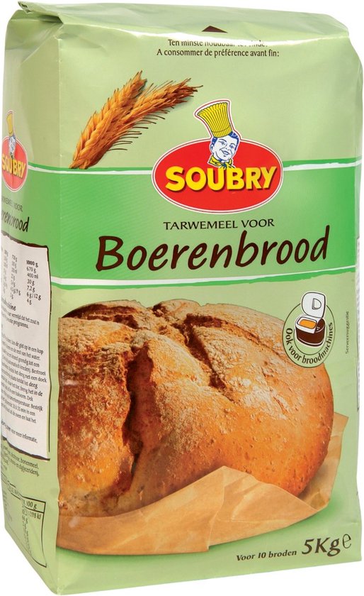 Soubry Boerenbrood tarwemeel - Zak 5 kilo