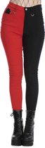 Banned - Pantalon Bailey moitié et moitié droit - XL - Rouge/ Zwart