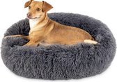 Hondenbed voor kleine honden, rond, diameter 40 cm, grijs, donutdesign, anti-stress, hondenkussen, kleine honden, hondenkussen, hondensofa, kattenbed, warm voor nacht, kattenmand, warme winter
