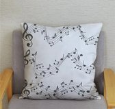 Kussenhoes muziek - muzieknoten - muzieknoot - cadeautje - Sierkussen - 45x45 cm