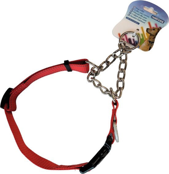 Nobleza Trainingshalsband - Anti trek halsband hond - Sliphalsband - Hondenhalsband - Reflecterend - Rood - Maat L