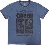 Queen - News Of The World 40th Front Page Heren T-shirt - 2XL - Blauw