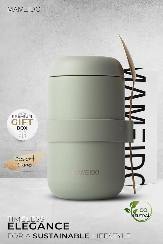 THERMOS, TC DAILY FOOD JAR 0,40 l, roestvrij staal thermosfles voor eten met lepel van kunststof, 6 uur warm/12 uur koud, lunchpot, geïsoleerde voedselcontainer voor soep, by THERMOS, roestvrijstalen