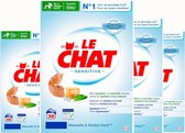 Le Chat Lessive en Poudre Sensitive - Marseille & Aloe Vera - Pack Économique 152 Lavages (4 x 38)