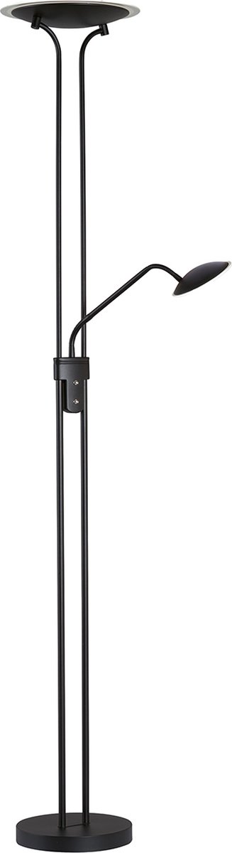 Fischer & Honsel - Vloerlamp Tallri - 1x LED 35 W (incl.) - 1x LED 7,5 W (incl.) - Zwarte Zandgrond