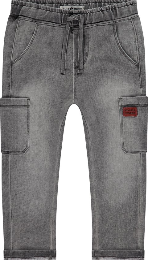 Stains and Stories boys jogg denim Jongens Jeans - mid grey denim