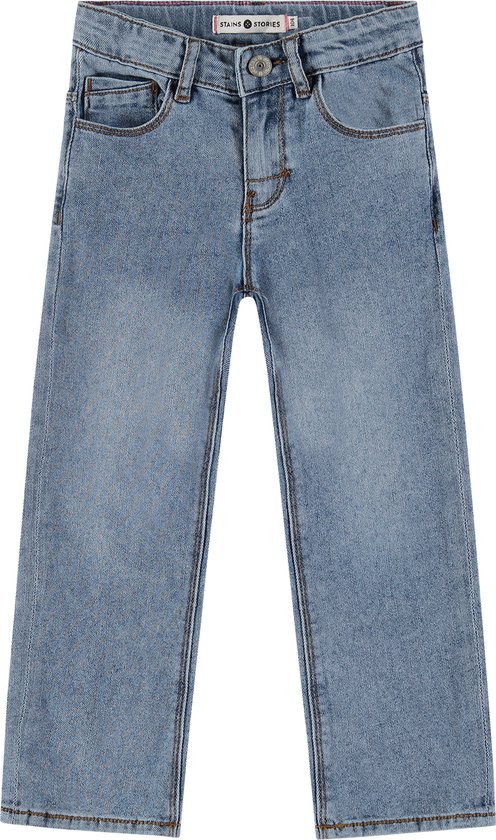 Stains and Stories girls denim wide leg Meisjes Jeans - blue denim - Maat 122