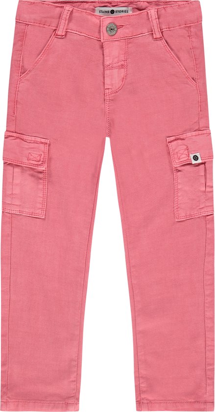 Stains and Stories girls cargopants Meisjes Jeans - bubblegum - Maat 110