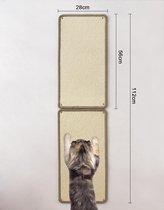2 stuks [56 x 28 cm] Kattenkrabmatten aan de muur gemonteerd, sisal krabkussen voor katten, krabmat tapijt, antislip op de vloer