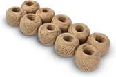 Set de 10 rouleaux de ficelle de jute naturelle 2 mm - Hobby & Décoration - Étiquettes cadeaux - 600 mètres au total - Marron - Matériau d'emballage respectueux de l'environnement
