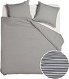 vtwonen Comfy Stripe dekbedovertrek - Lits-Jumeaux - 240x200/220 - Grijs