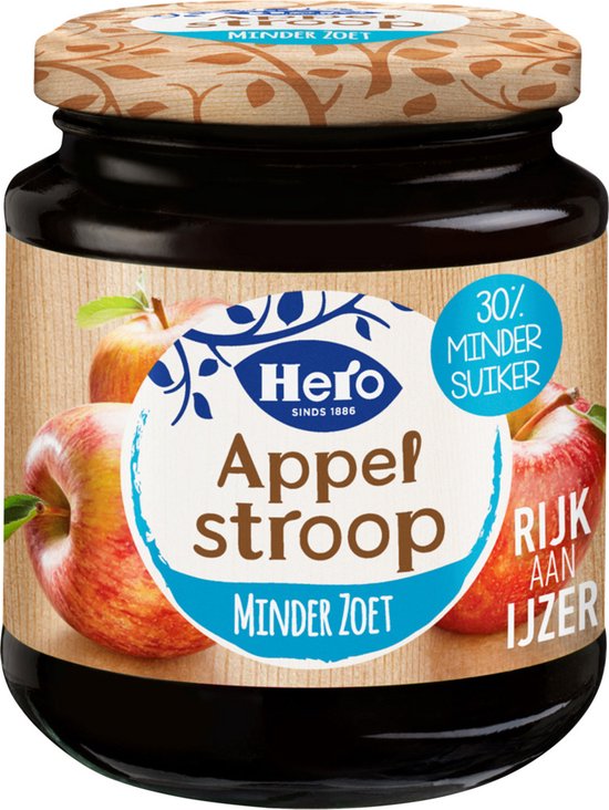 Hero - Appelstroop Minder Zoet - 380 g - Doos 6 pot