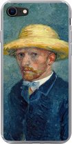 Geschikt voor iPhone SE 2020 hoesje - Zelfportret met hoed - Vincent van Gogh - Siliconen Telefoonhoesje