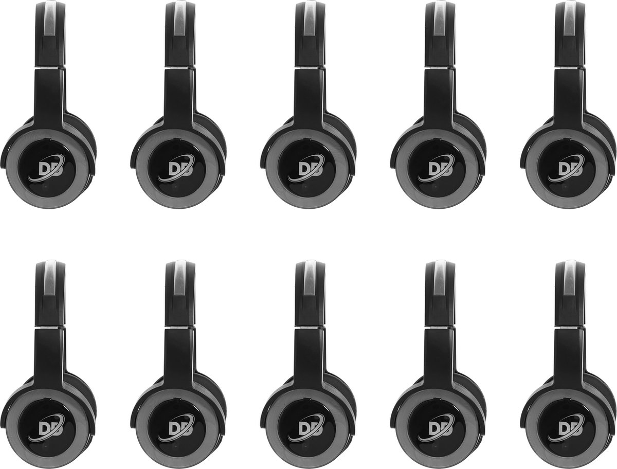Complete set 10 oplaadbare HiFi Silent Disco Headsets | Dolly Digital© original HD Audio