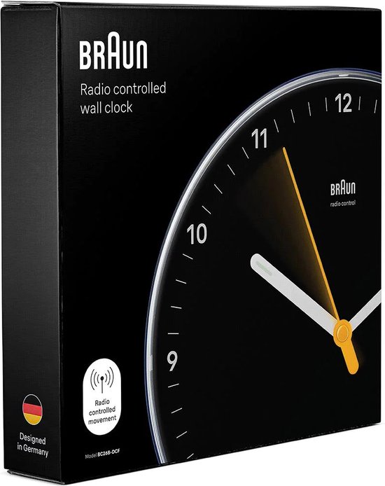 Braun Horloge Murale radiocommandée numérique pour Fuseau horaire d